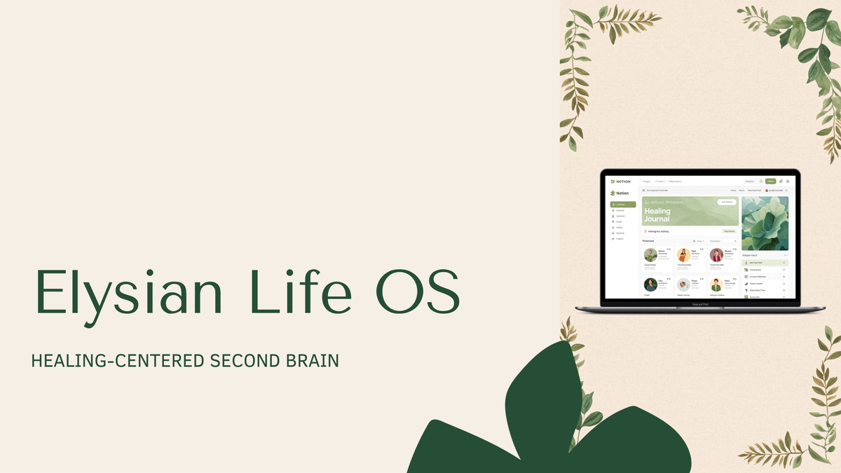 Elysian Life OS — Healing Notion Life Planner for Women hero image
