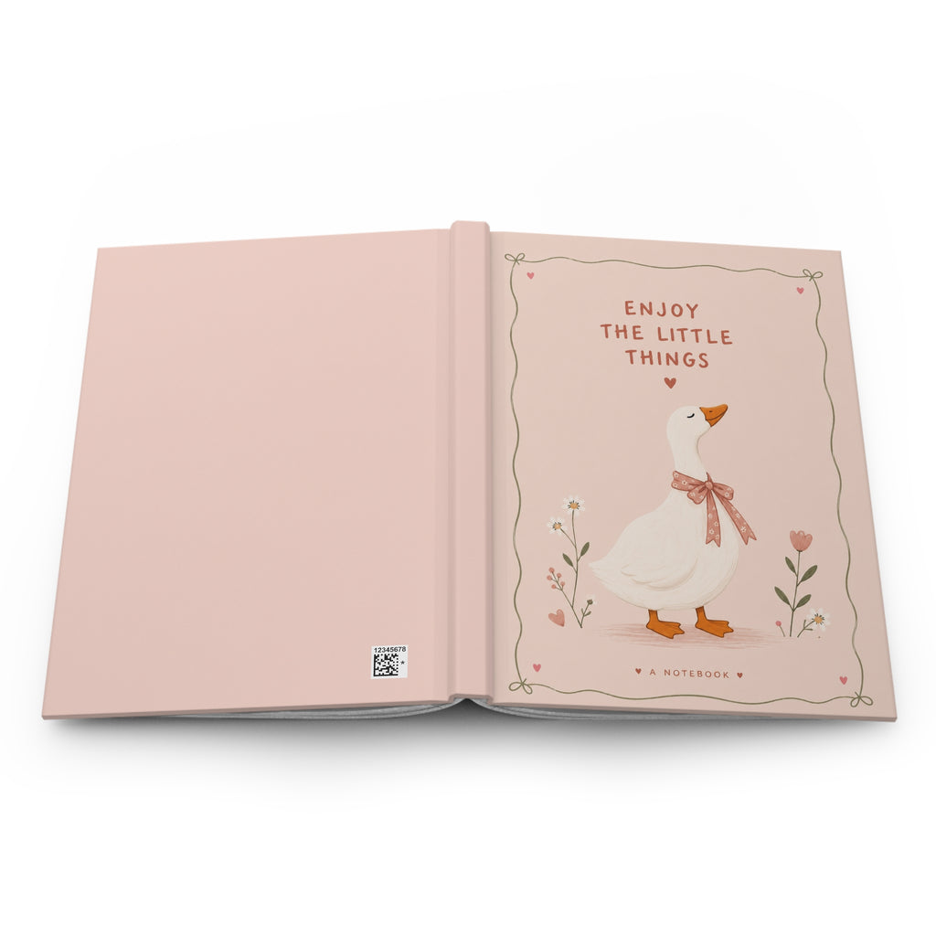Enjoy the Little Things — Cute Goose Lined Notebook