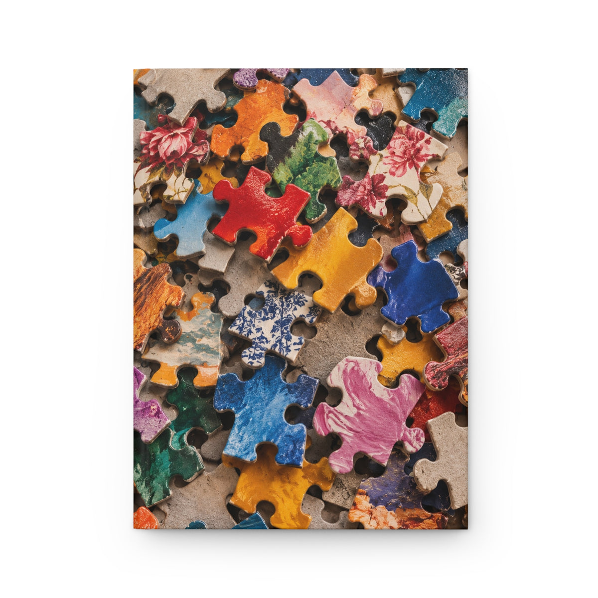 Colorful Puzzle Pieces Aesthetic Lined Journal