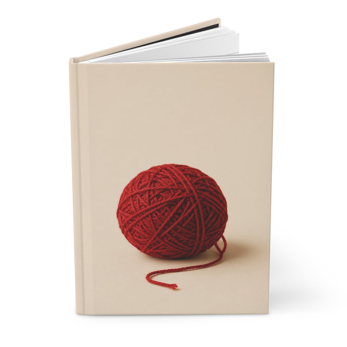 Red Yarn Ball Hardcover Journal — Lined Notebook for Knitters & Creative Notes