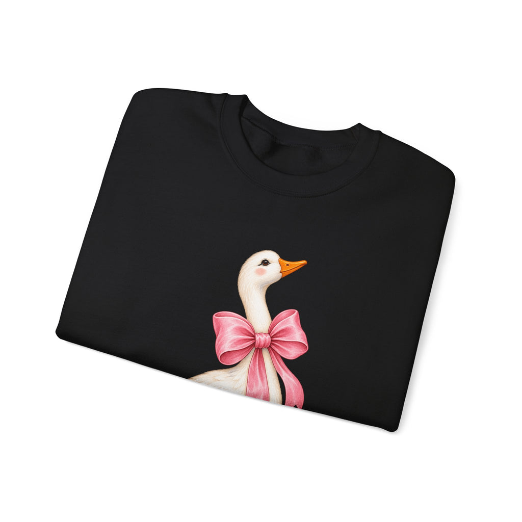 Cute Duck with Pink Bow Unisex Heavy Blend Crewneck Sweatshirt