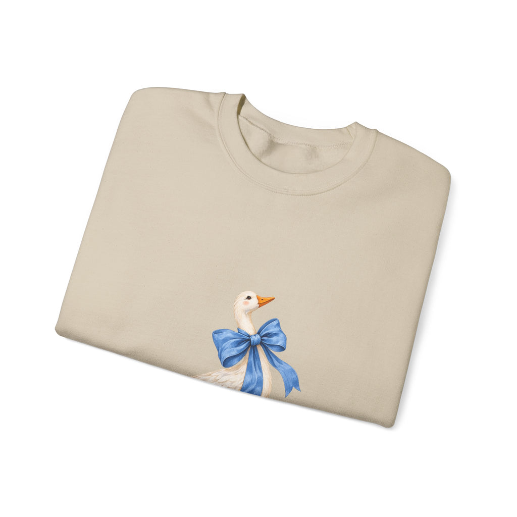 Cute Duck with blue bow Unisex Heavy Blend™ Crewneck Sweatshirt