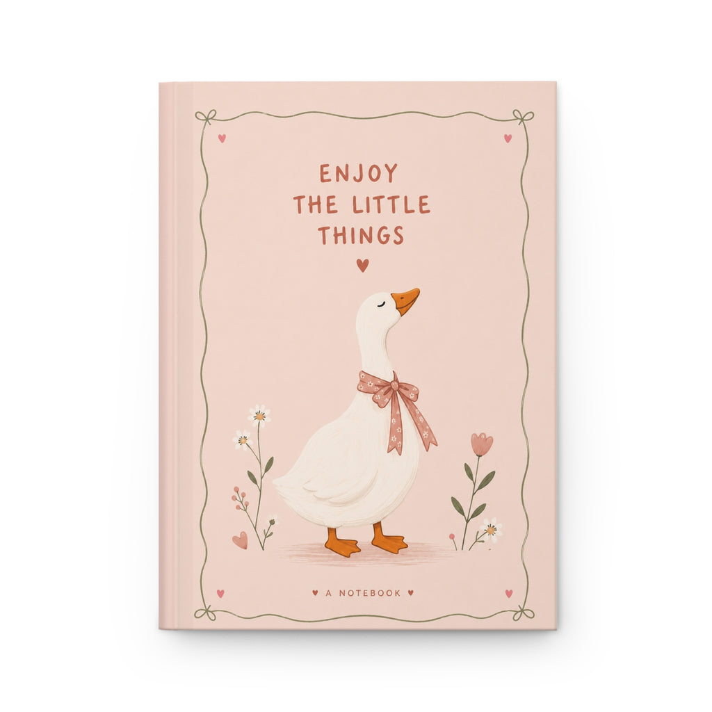 Enjoy the Little Things — Cute Goose Lined Notebook