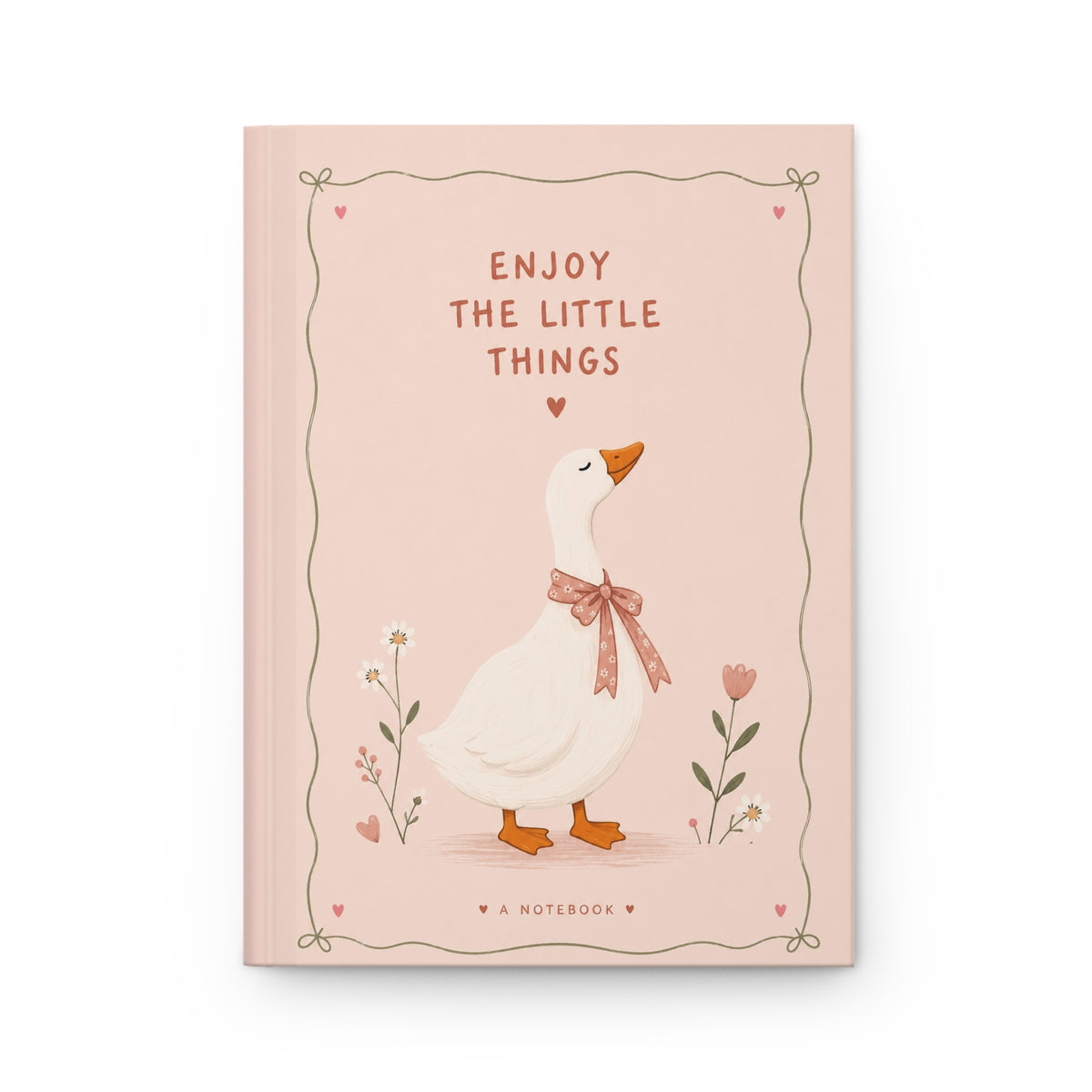 Enjoy the Little Things — Cute Goose Lined Notebook