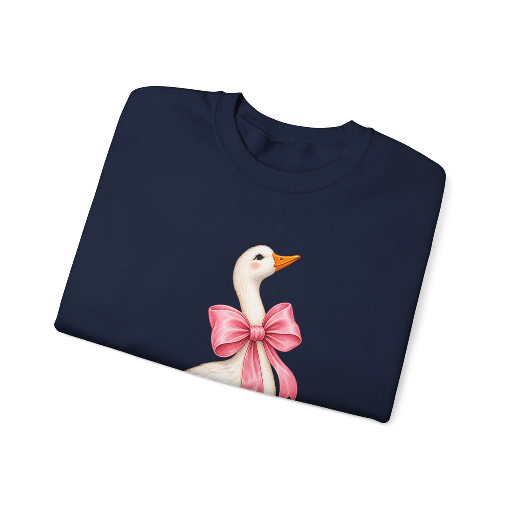 Cute Duck with Pink Bow Unisex Heavy Blend Crewneck Sweatshirt