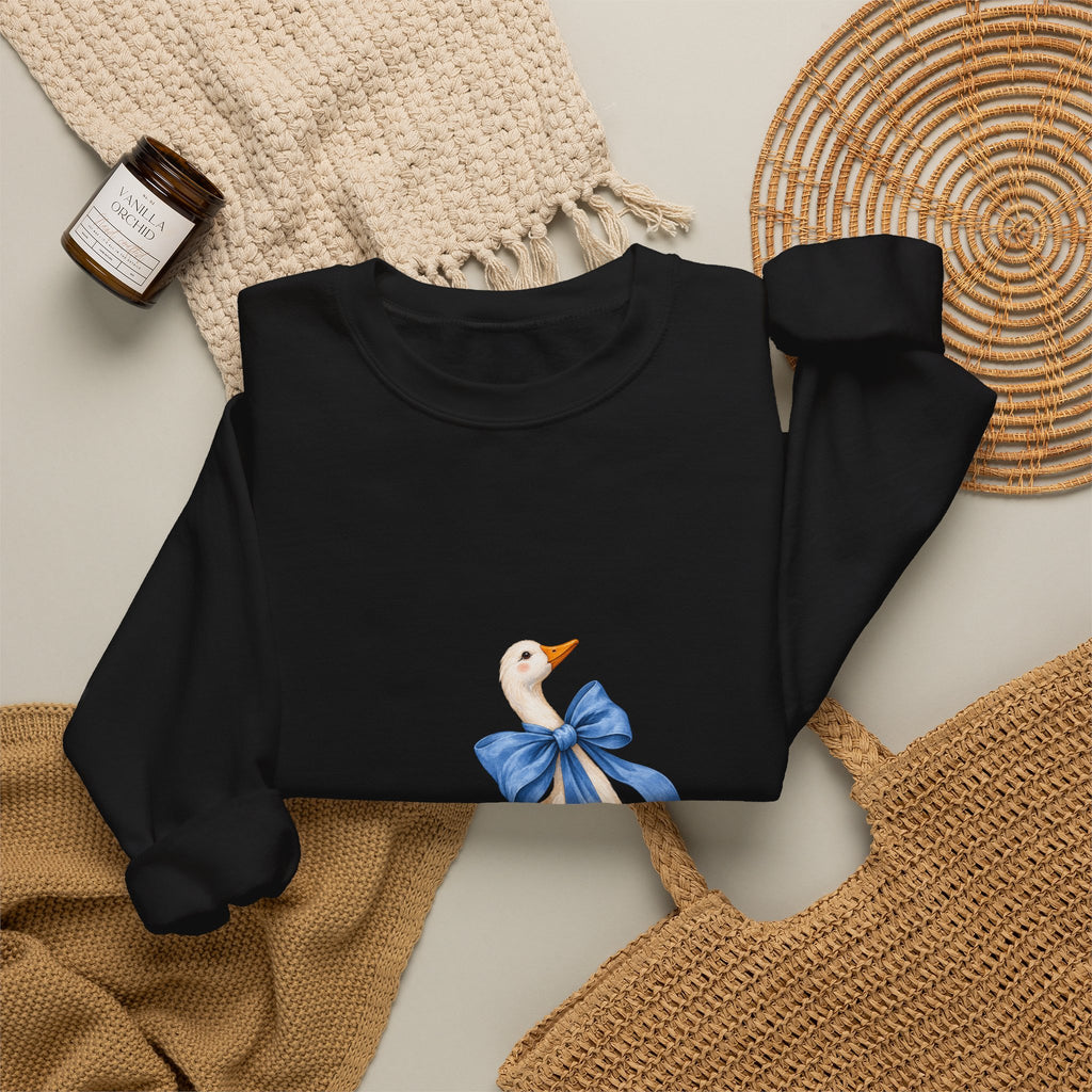 Cute Duck with blue bow Unisex Heavy Blend™ Crewneck Sweatshirt