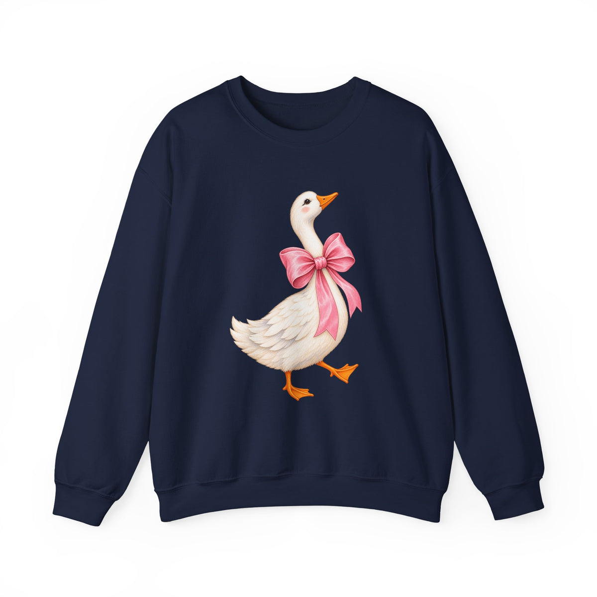 Cute Duck with Pink Bow Unisex Heavy Blend Crewneck Sweatshirt