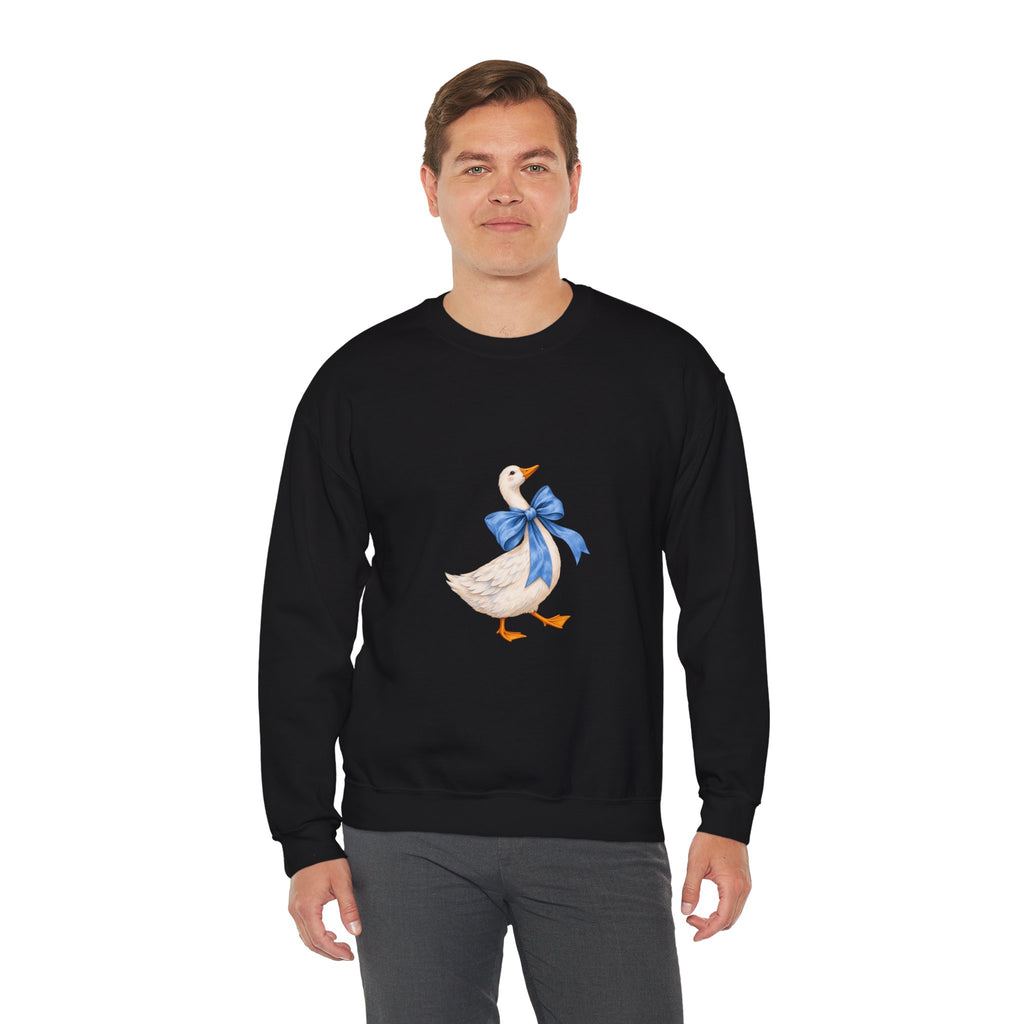 Cute Duck with blue bow Unisex Heavy Blend™ Crewneck Sweatshirt