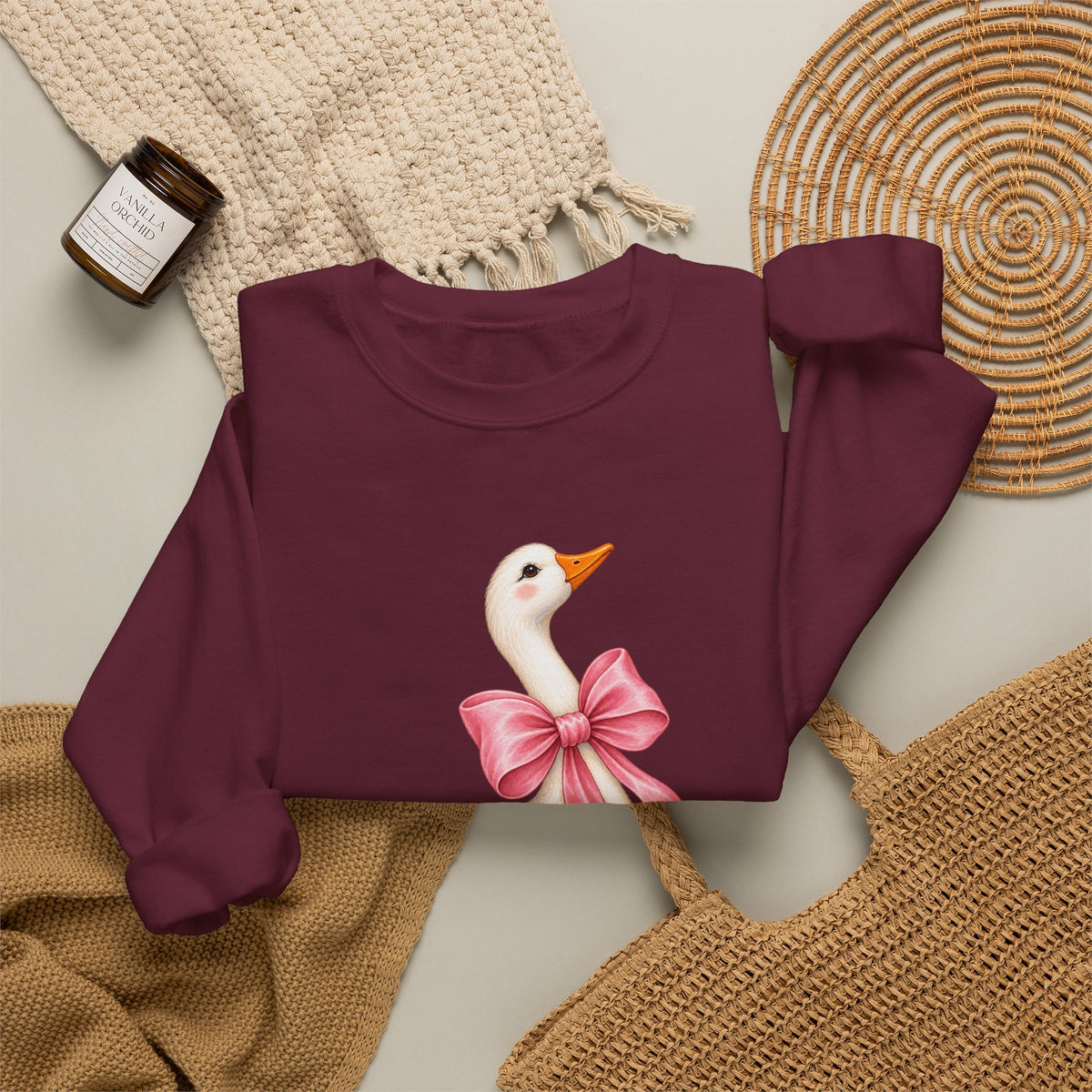 Cute Duck with Pink Bow Unisex Heavy Blend Crewneck Sweatshirt