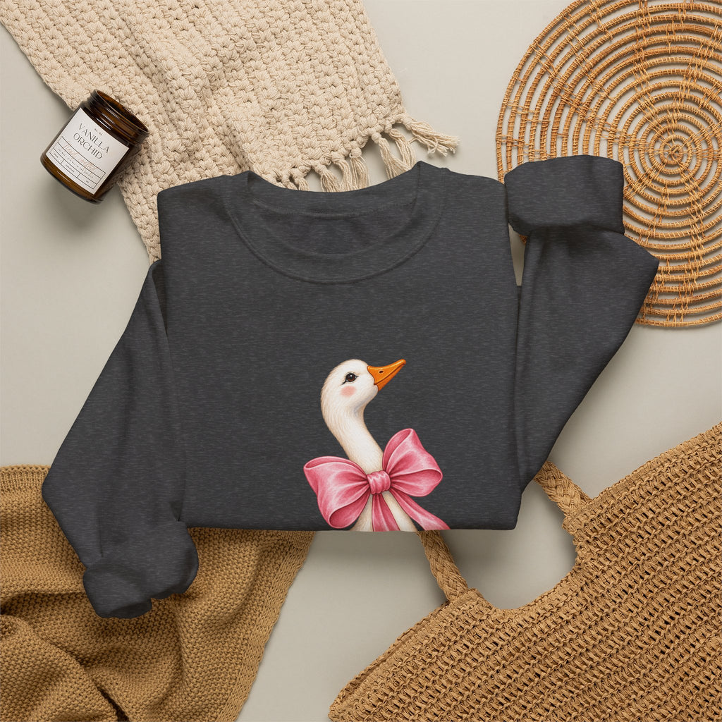Cute Duck with Pink Bow Unisex Heavy Blend Crewneck Sweatshirt