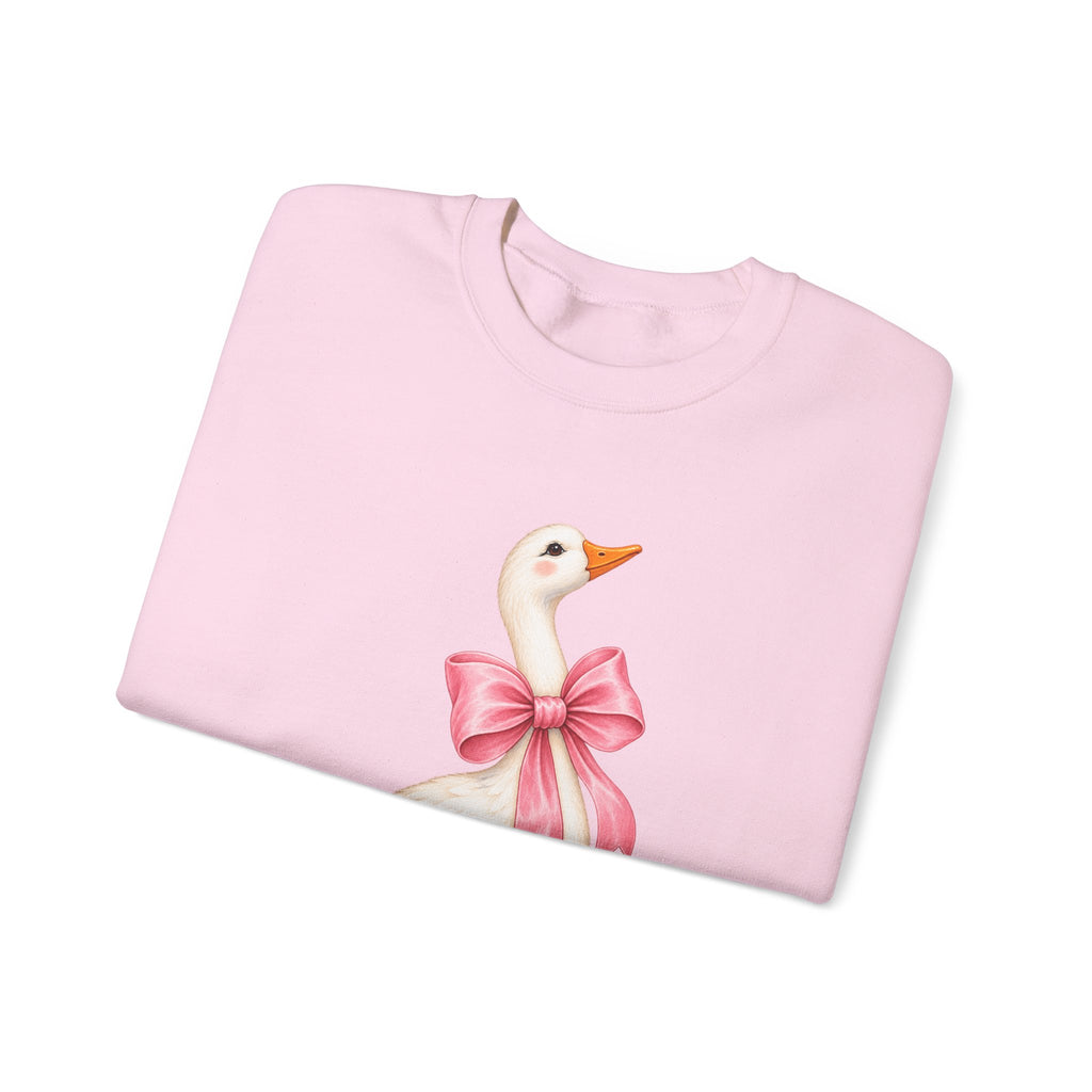 Cute Duck with Pink Bow Unisex Heavy Blend Crewneck Sweatshirt