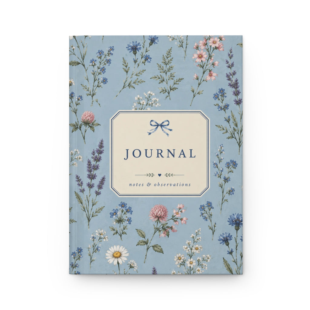 Blue Wildflower Journal – Floral Lined Notebook for Writing, Notes & Everyday Journaling, Hardcover