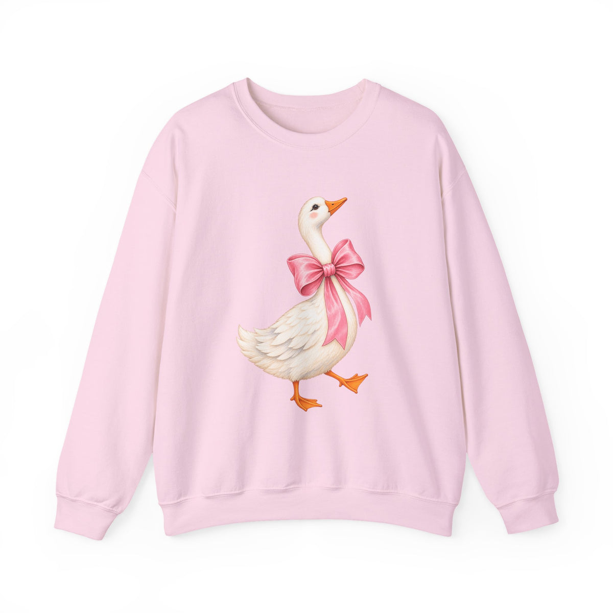 Cute Duck with Pink Bow Unisex Heavy Blend Crewneck Sweatshirt
