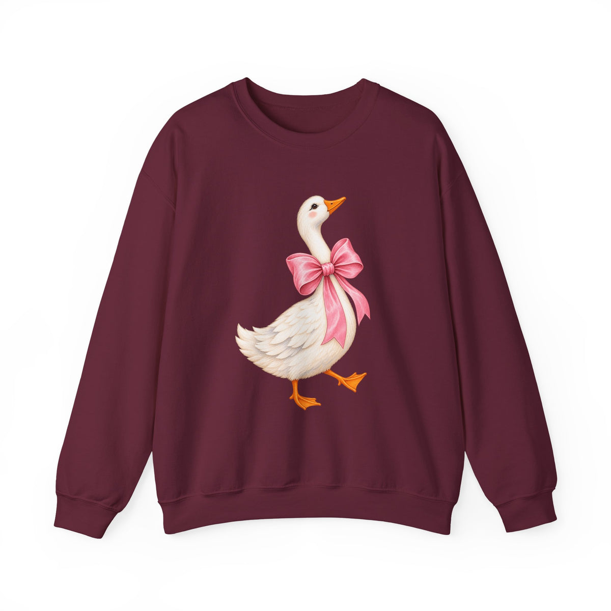 Cute Duck with Pink Bow Unisex Heavy Blend Crewneck Sweatshirt