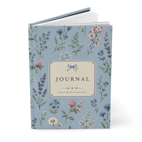 Blue Wildflower Journal – Floral Lined Notebook for Writing, Notes & Everyday Journaling, Hardcover
