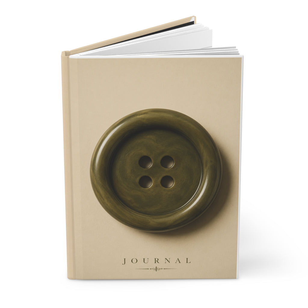 Vintage Button Hardcover Journal — Lined Notebook for Sewing Lovers & Crafting Notes