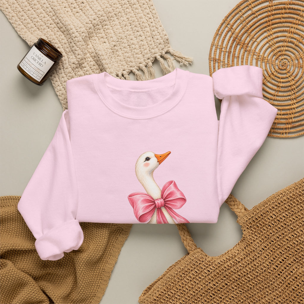 Cute Duck with Pink Bow Unisex Heavy Blend Crewneck Sweatshirt