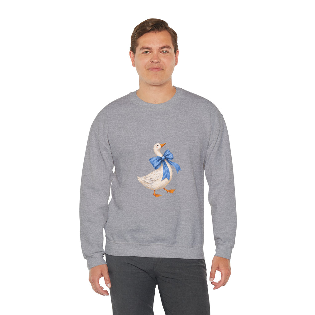 Cute Duck with blue bow Unisex Heavy Blend™ Crewneck Sweatshirt