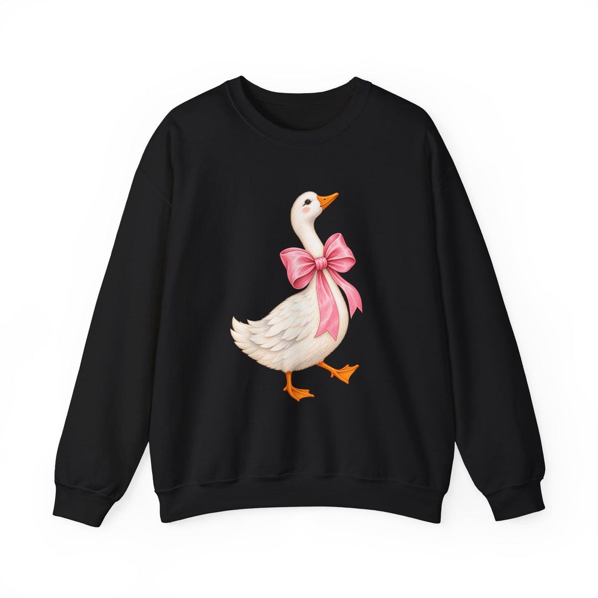 Cute Duck with Pink Bow Unisex Heavy Blend Crewneck Sweatshirt