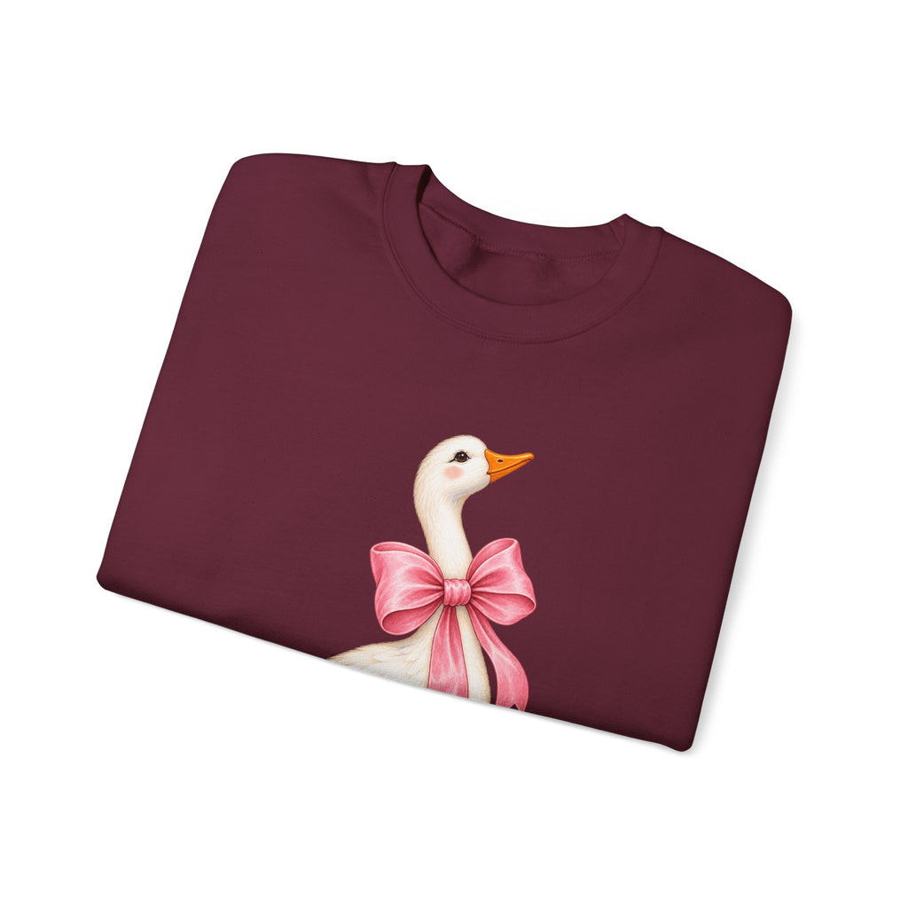 Cute Duck with Pink Bow Unisex Heavy Blend Crewneck Sweatshirt