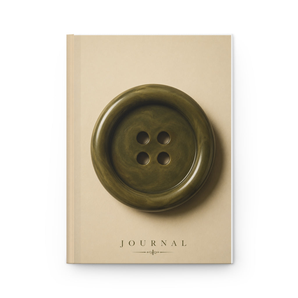 Vintage Button Hardcover Journal — Lined Notebook for Sewing Lovers & Crafting Notes