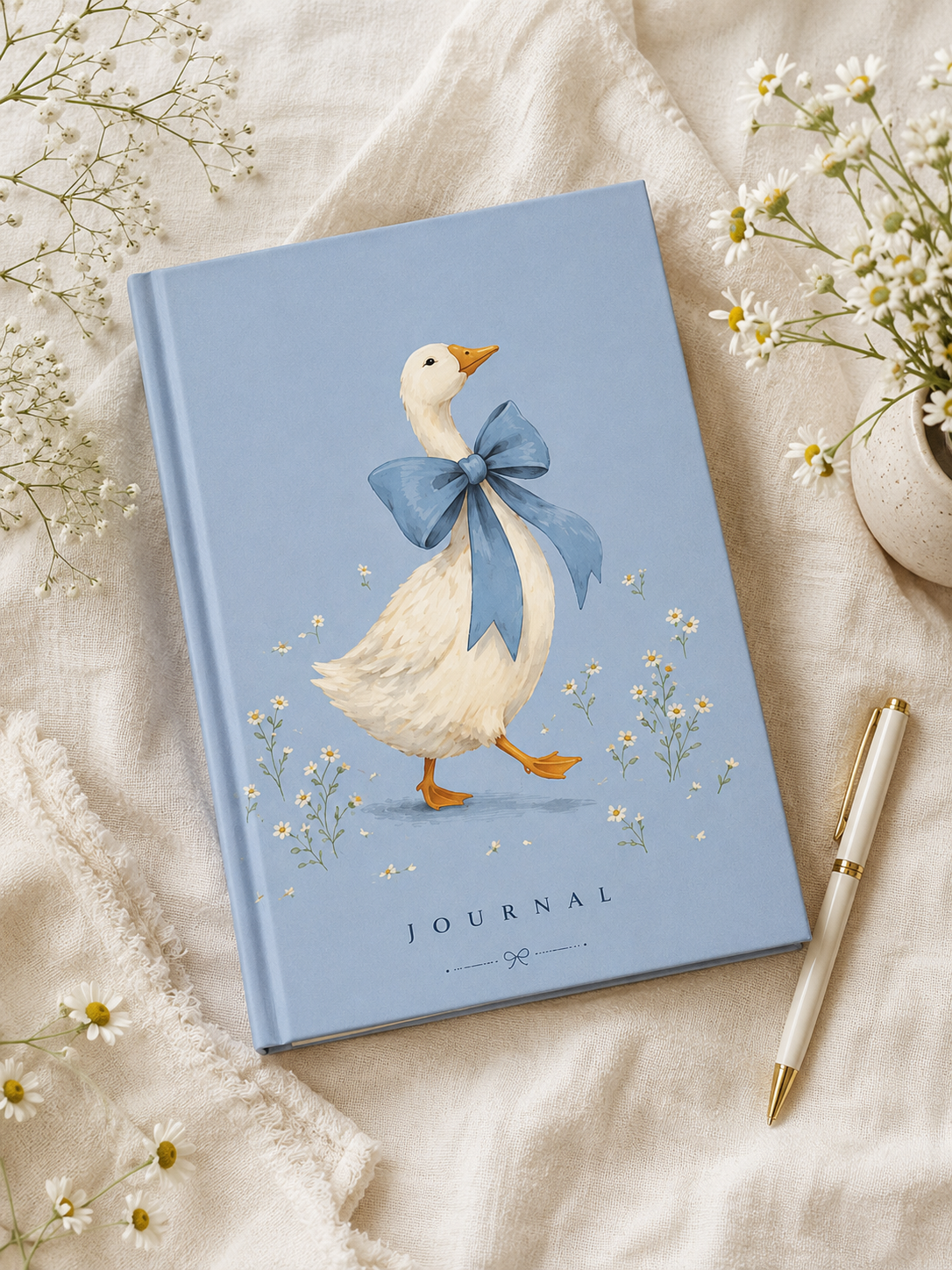 Cute Duck Hardcover Journal Matte, 150 pages, lined, 5x8