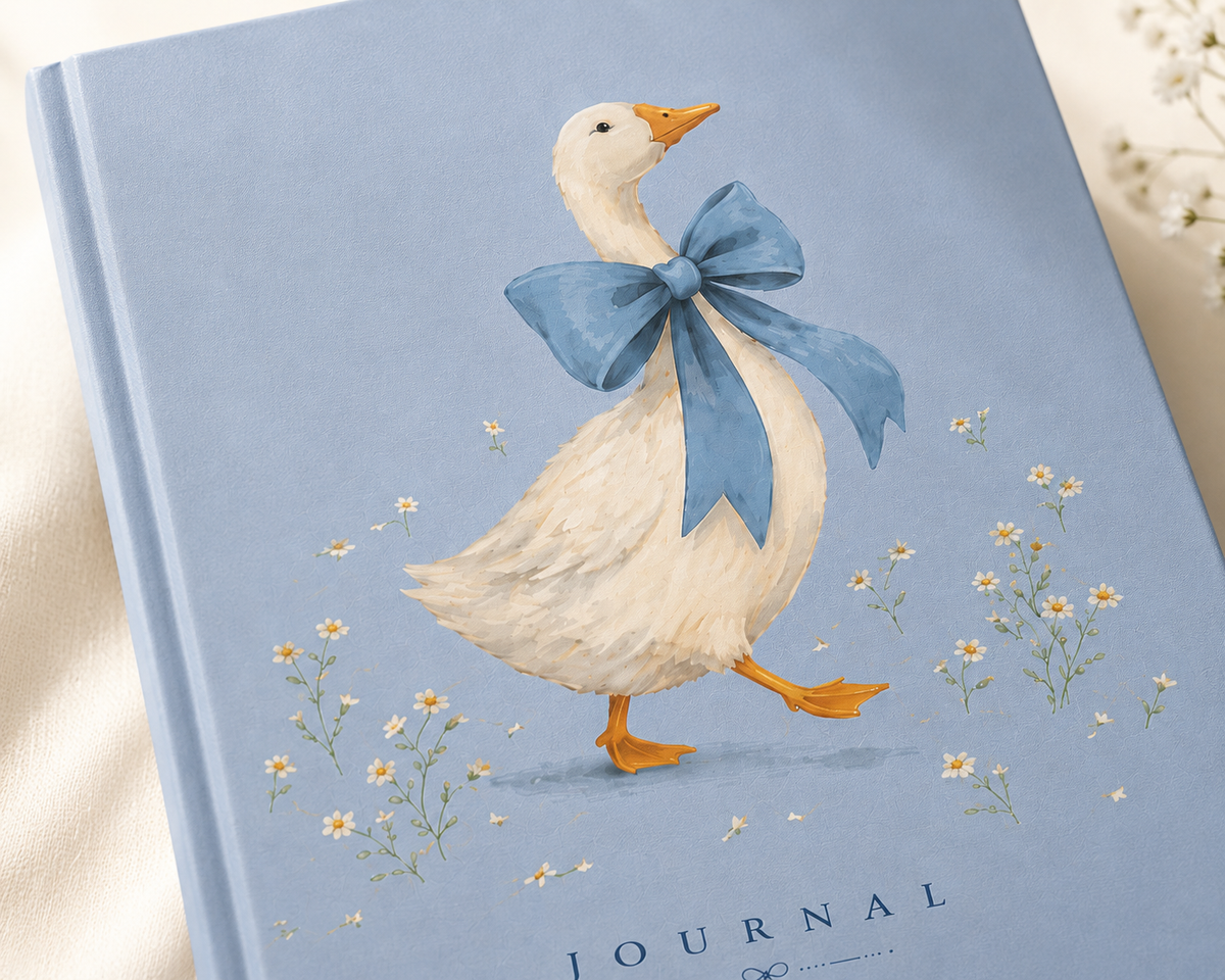 Cute Duck Hardcover Journal Matte, 150 pages, lined, 5x8