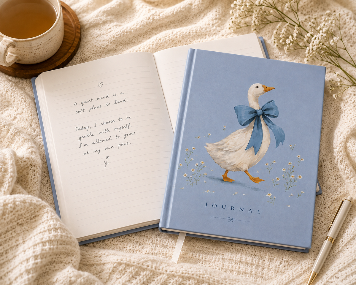 Cute Duck Hardcover Journal Matte, 150 pages, lined, 5x8