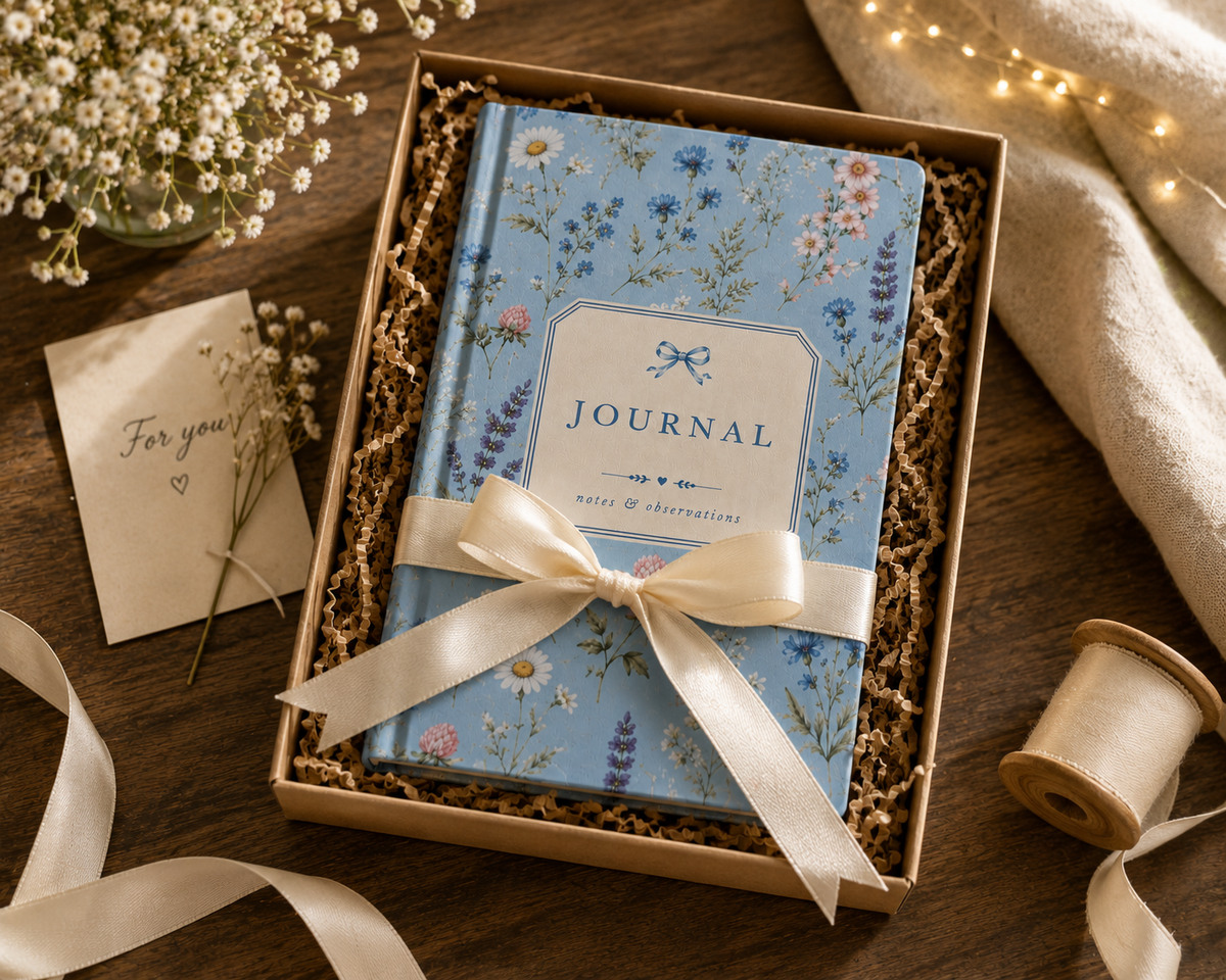 Blue Wildflower Journal – Floral Lined Notebook for Writing, Notes & Everyday Journaling, Hardcover