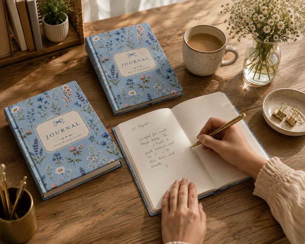 Blue Wildflower Journal – Floral Lined Notebook for Writing, Notes & Everyday Journaling, Hardcover