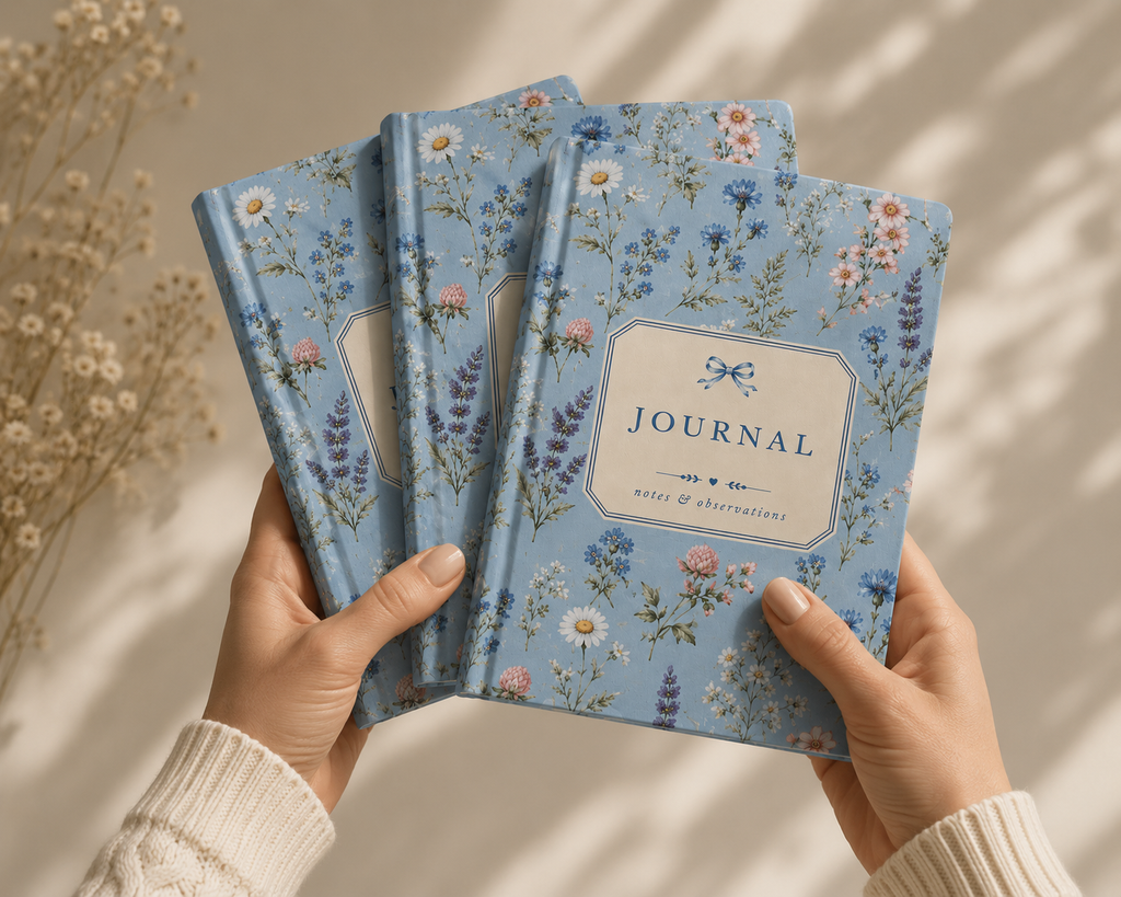Blue Wildflower Journal – Floral Lined Notebook for Writing, Notes & Everyday Journaling, Hardcover