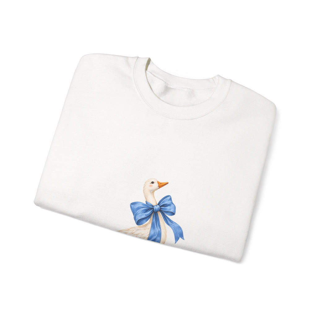 Cute Duck with blue bow Unisex Heavy Blend™ Crewneck Sweatshirt
