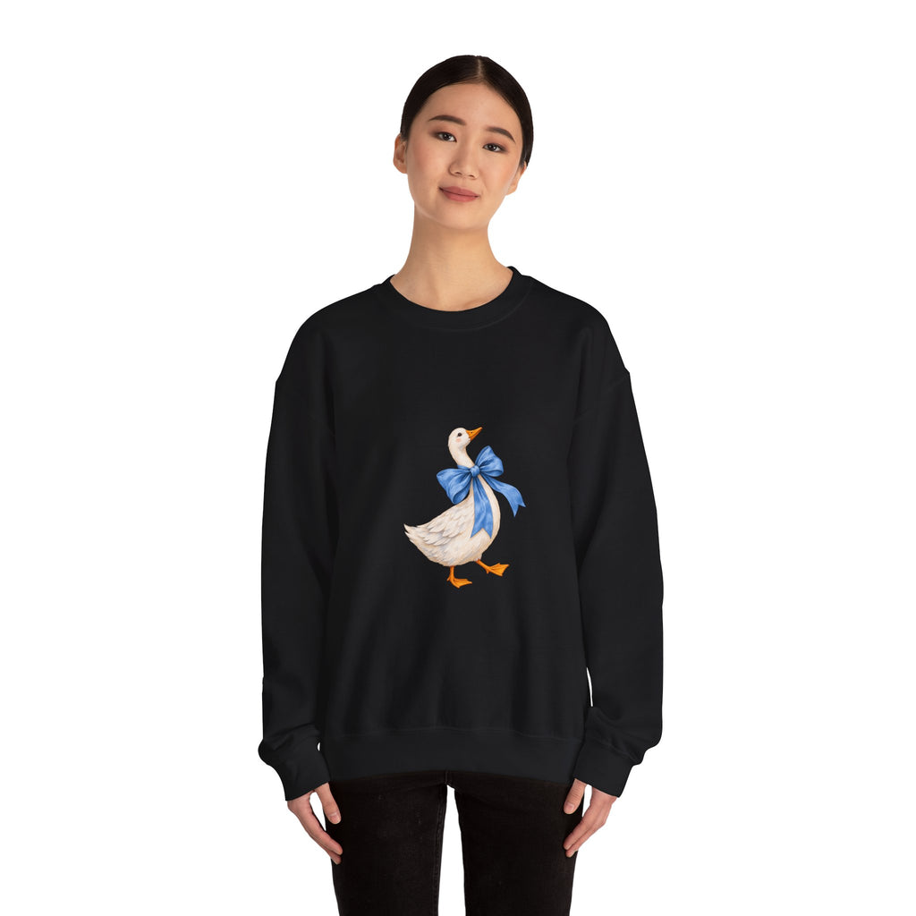 Cute Duck with blue bow Unisex Heavy Blend™ Crewneck Sweatshirt
