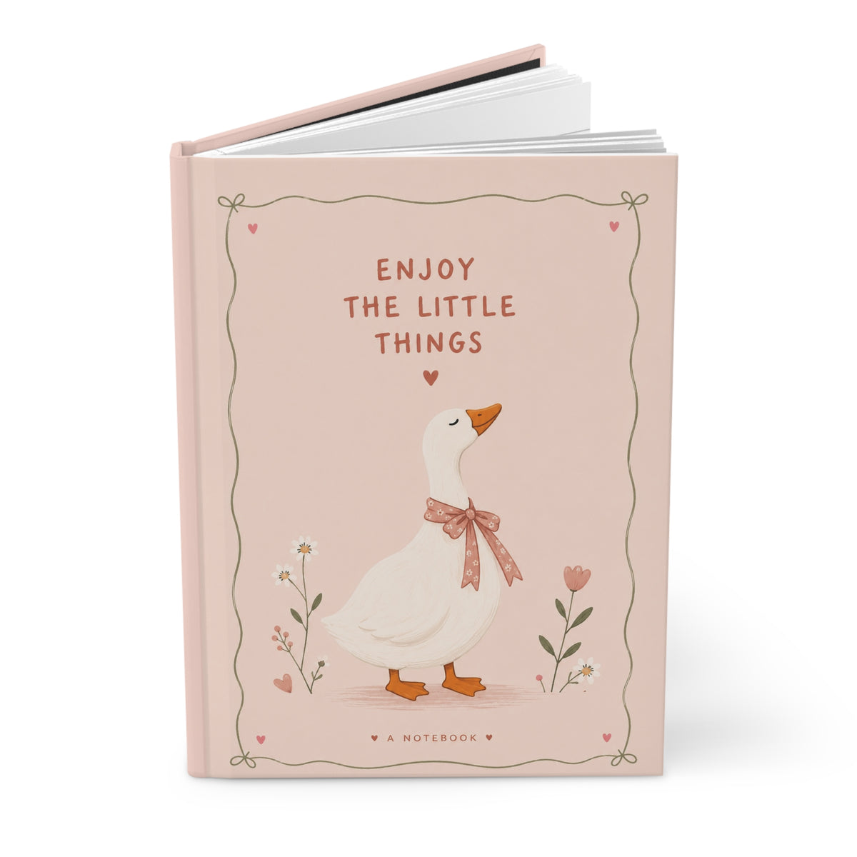 Enjoy the Little Things — Cute Goose Lined Notebook