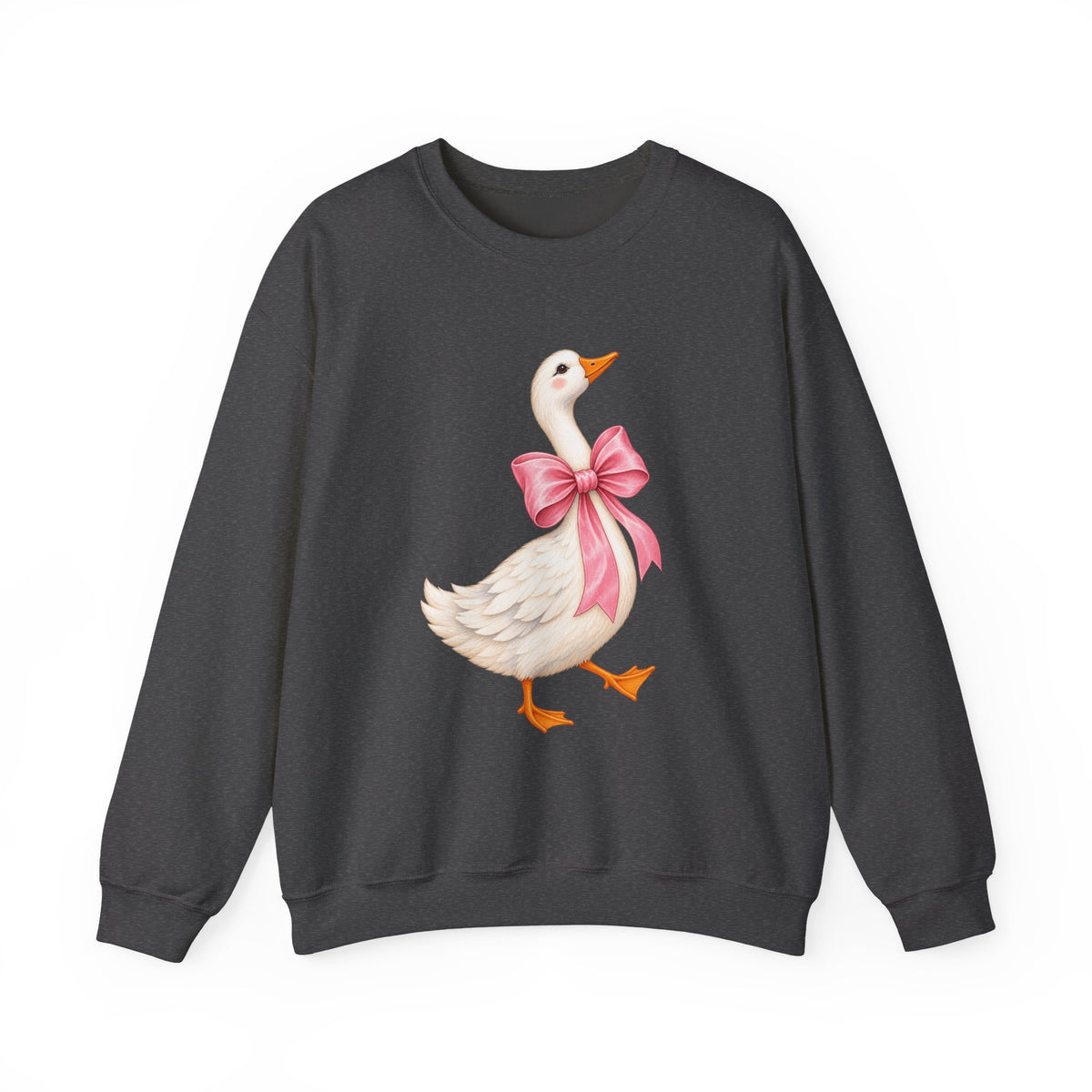 Cute Duck with Pink Bow Unisex Heavy Blend Crewneck Sweatshirt