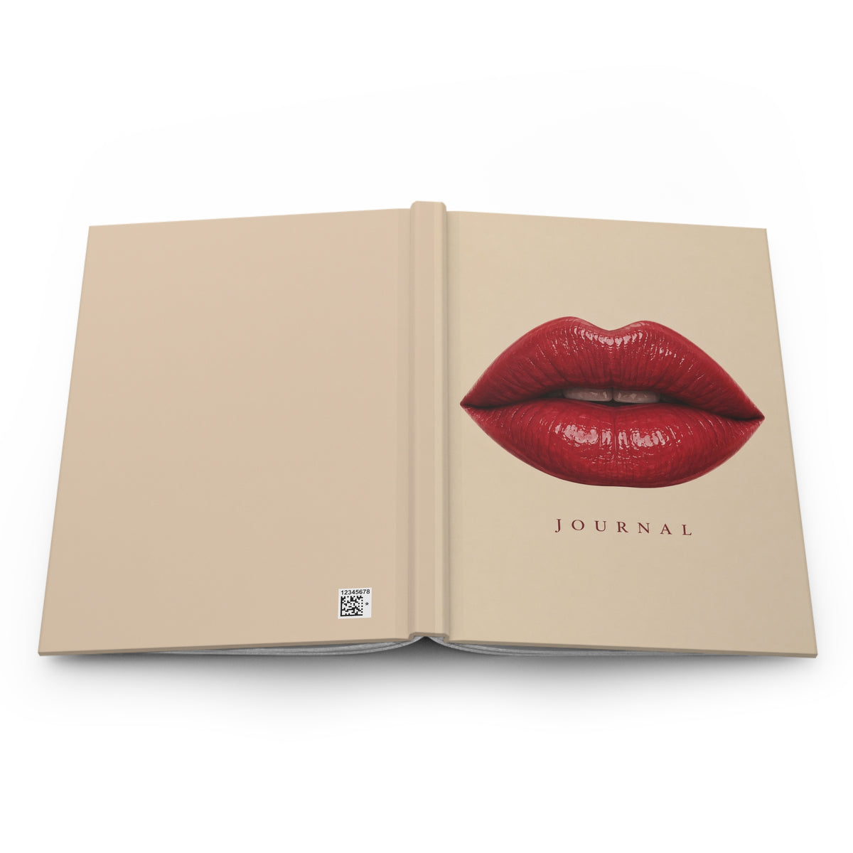 Lip Print Hardcover Journal — Chic Red Lips Lined Notebook