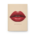 Lip Print Hardcover Journal — Chic Red Lips Lined Notebook