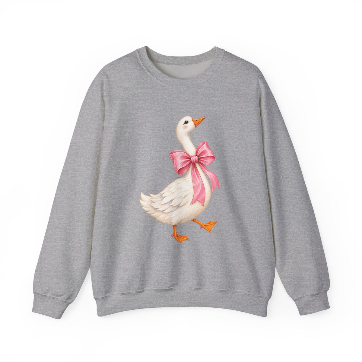Cute Duck with Pink Bow Unisex Heavy Blend Crewneck Sweatshirt