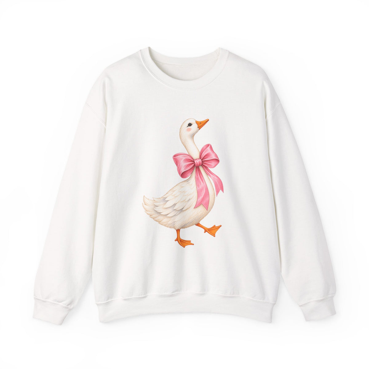 Cute Duck with Pink Bow Unisex Heavy Blend Crewneck Sweatshirt