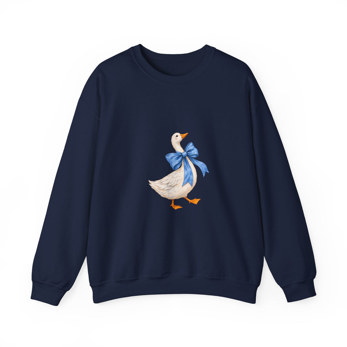 Cute Duck with blue bow Unisex Heavy Blend™ Crewneck Sweatshirt