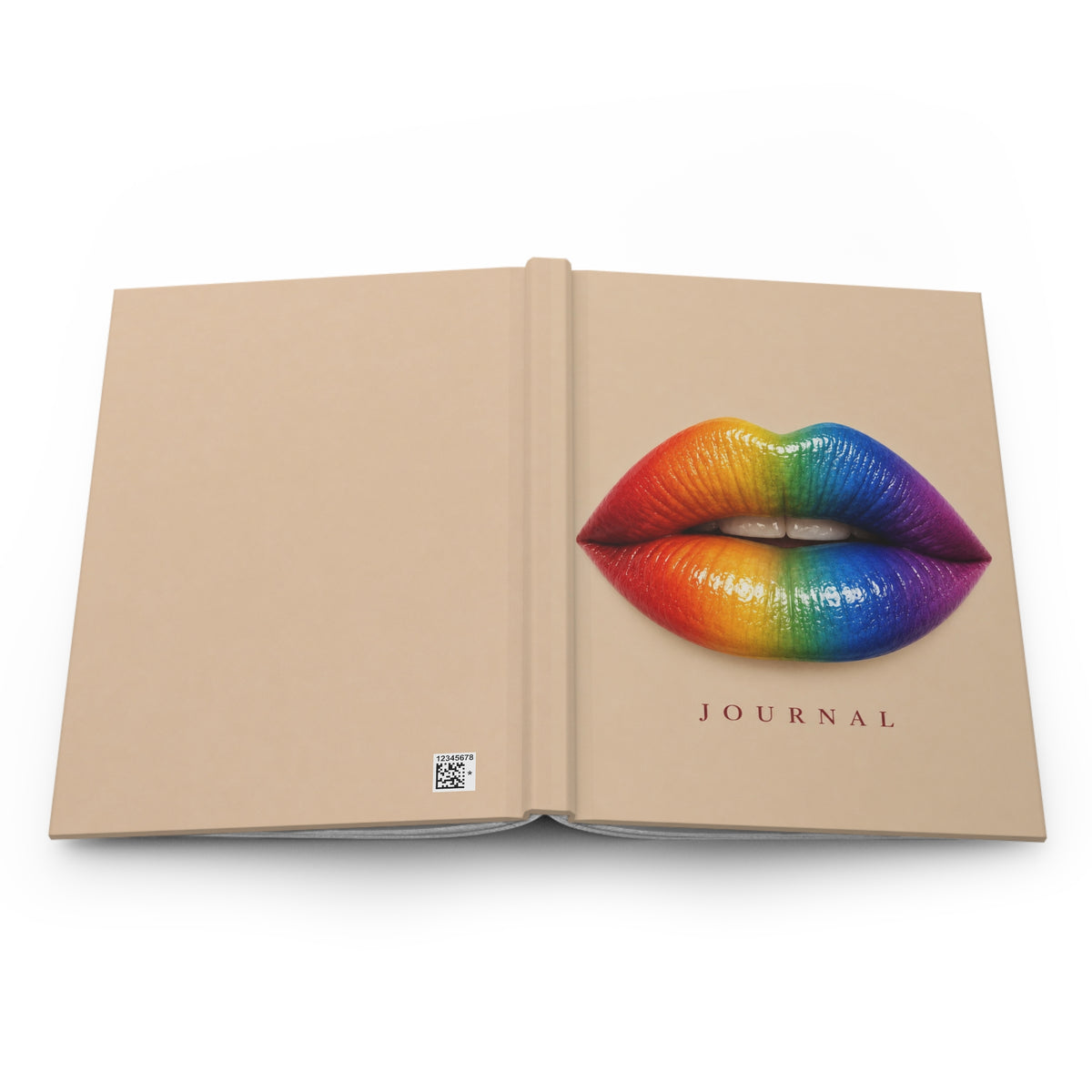 Rainbow Lips Hardcover Journal — Lined Matte Notebook for Pride, Self-Expression & Creative Writing