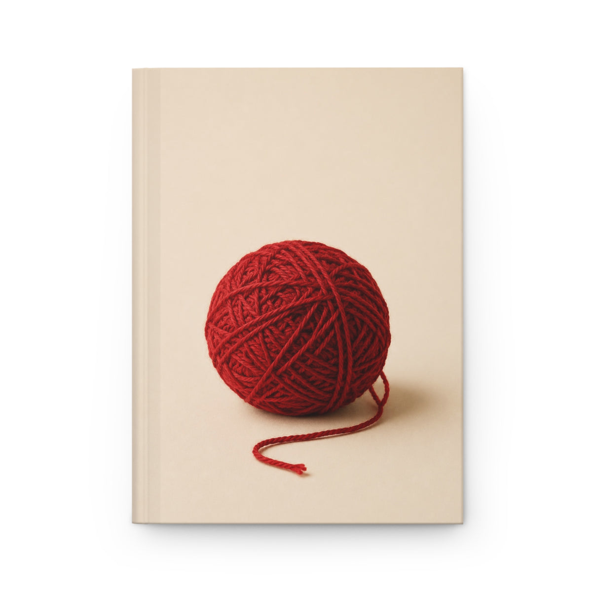 Red Yarn Ball Hardcover Journal — Lined Notebook for Knitters & Creative Notes