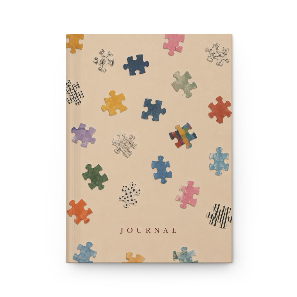 Puzzle Pieces Hardcover Journal — Lined Notebook for Creative Reflection