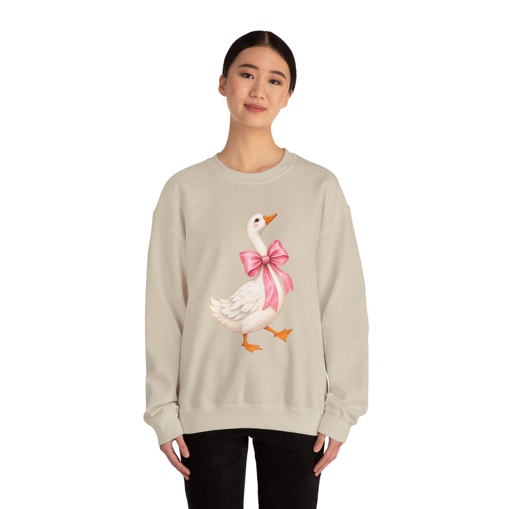 Cute Duck with Pink Bow Unisex Heavy Blend Crewneck Sweatshirt