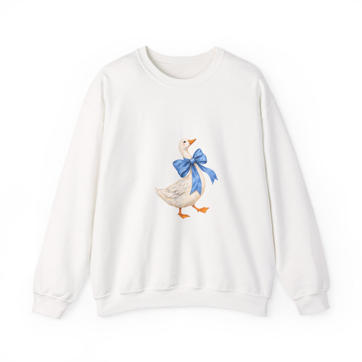Cute Duck with blue bow Unisex Heavy Blend™ Crewneck Sweatshirt