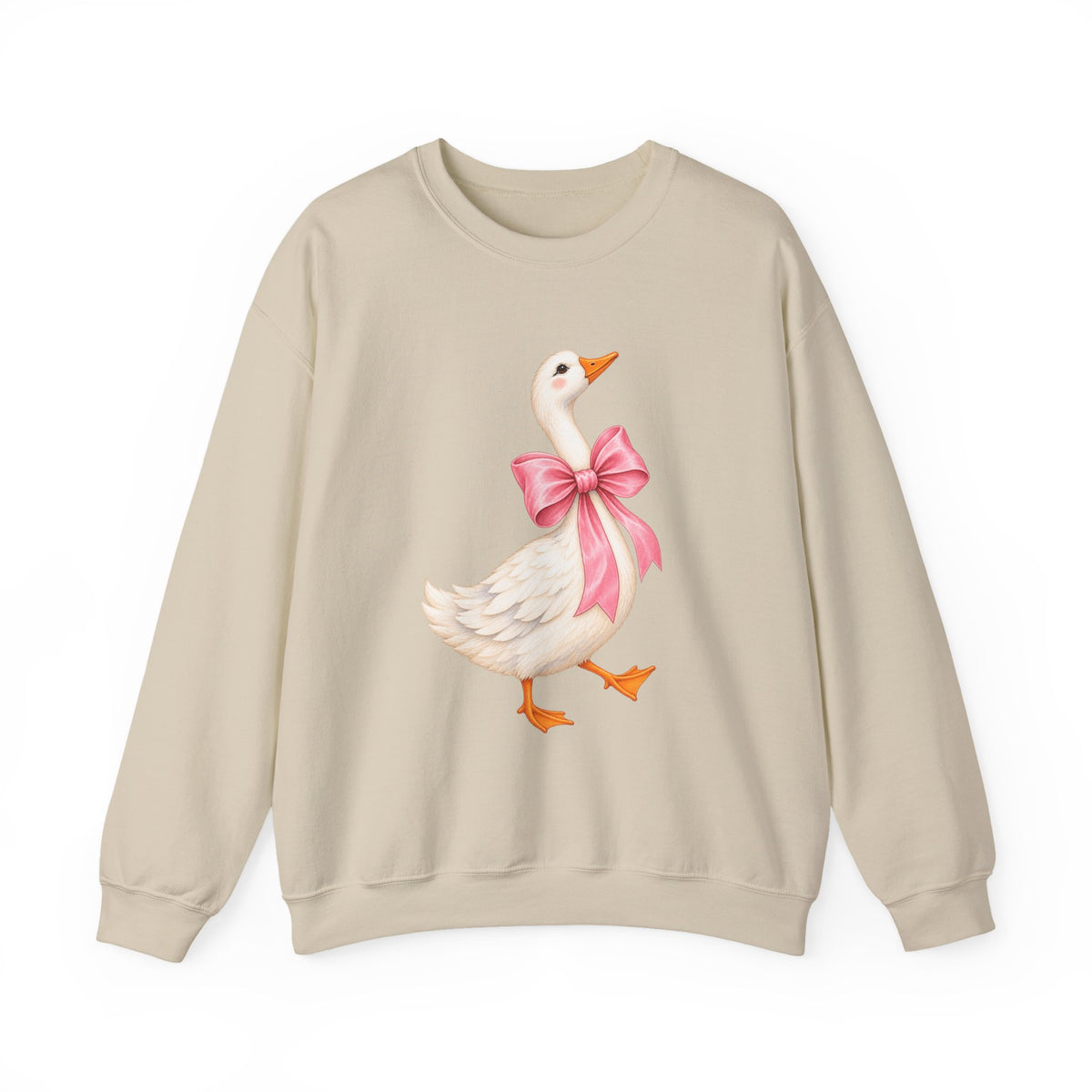 Cute Duck with Pink Bow Unisex Heavy Blend Crewneck Sweatshirt