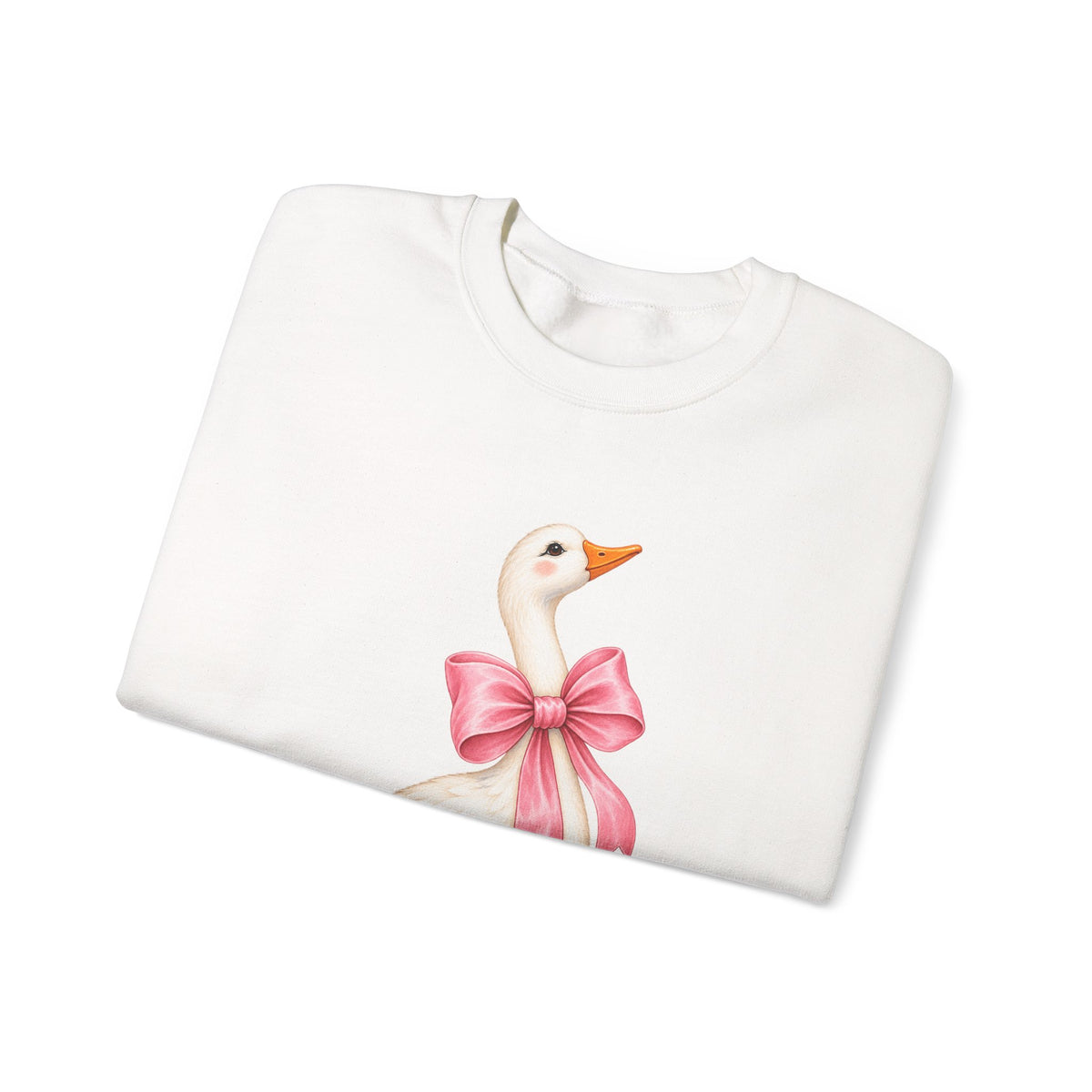 Cute Duck with Pink Bow Unisex Heavy Blend Crewneck Sweatshirt