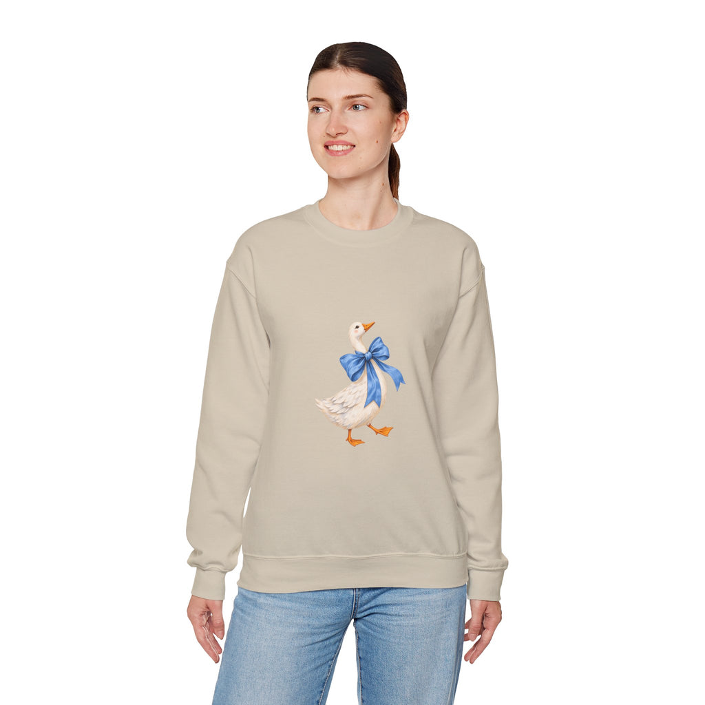 Cute Duck with blue bow Unisex Heavy Blend™ Crewneck Sweatshirt