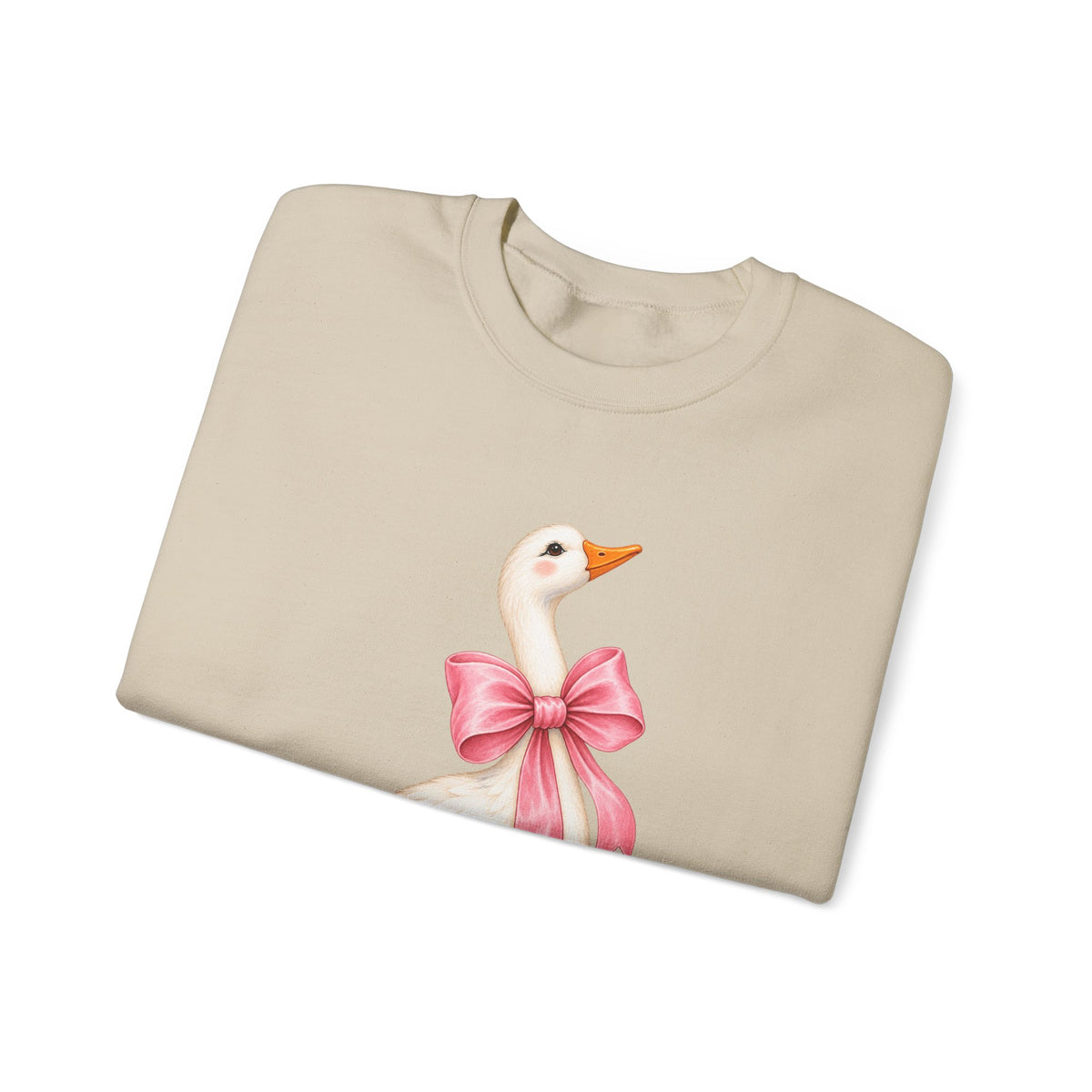 Cute Duck with Pink Bow Unisex Heavy Blend Crewneck Sweatshirt