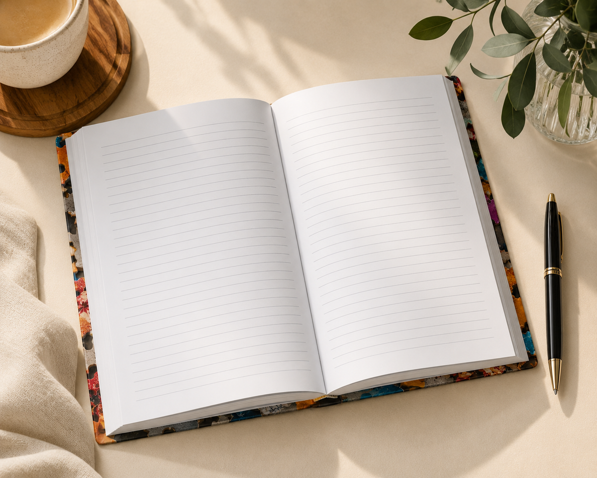 Colorful Puzzle Pieces Aesthetic Lined Journal